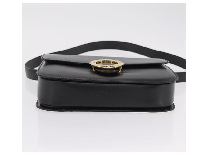 Céline Bolsa de mão CELINE em couro 2way Preta Tom Dourado Auth mr2993 Preto - vista 5