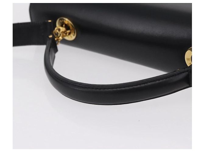 Céline Bolsa de mão CELINE em couro 2way Preta Tom Dourado Auth mr2993 Preto - vista 6