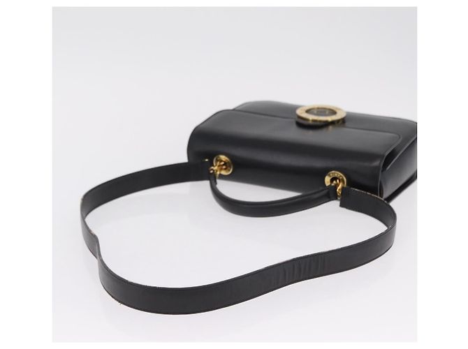 Céline Bolsa de mão CELINE em couro 2way Preta Tom Dourado Auth mr2993 Preto - vista 7