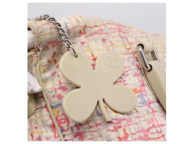 Bolsa de mão CHANEL Canvas 2way Rosa Prata CC Auth bs37241 - vista 20