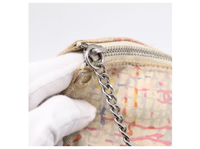 Bolsa de mão CHANEL Canvas 2way Rosa Prata CC Auth bs37241 - vista 22