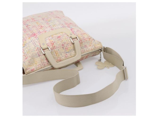 Bolsa de mão CHANEL Canvas 2way Rosa Prata CC Auth bs37241 - vista 8