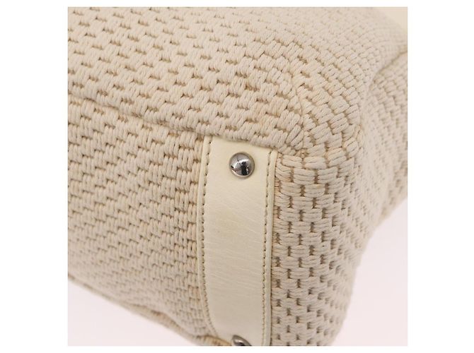 CHANEL Handtasche Canvas Beige Silver CC Auth mr3001A Silber - Ansicht 20