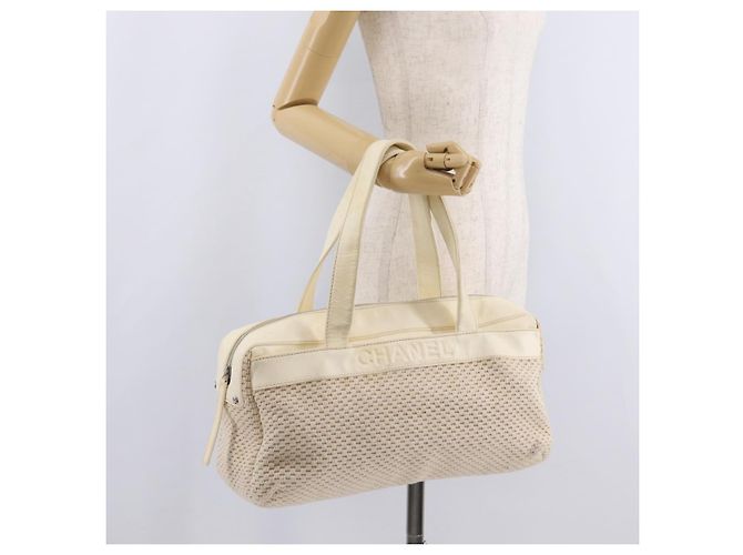 CHANEL Handtasche Canvas Beige Silver CC Auth mr3001A Silber - Ansicht 31