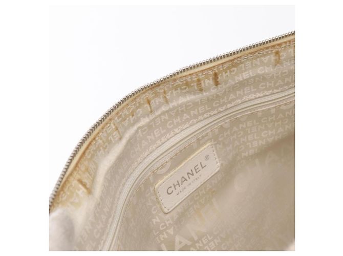CHANEL Handtasche Canvas Beige Silver CC Auth mr3001A Silber - Ansicht 8