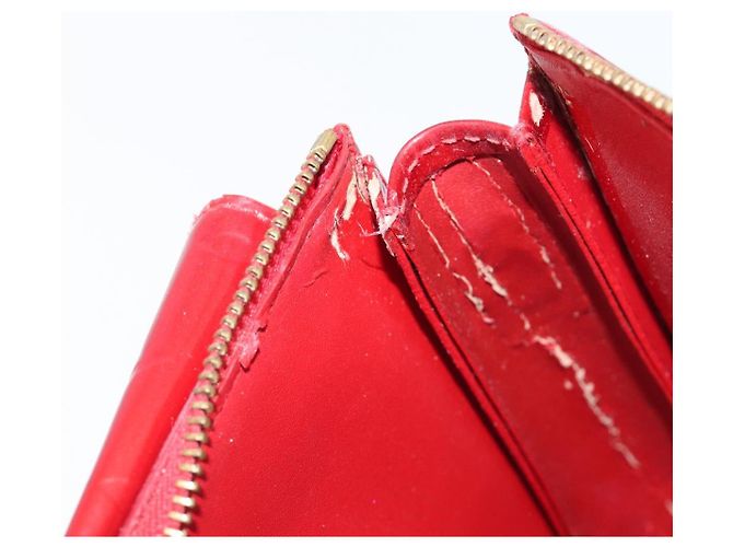 LOUIS VUITTON Monogram Vernis Motto Accessory Pouch Red M91137 LV Auth bs37359 Rosso - vista 11