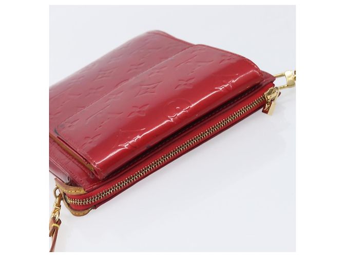 LOUIS VUITTON Monogram Vernis Motto Accessory Pouch Red M91137 LV Auth bs37359 Rosso - vista 14