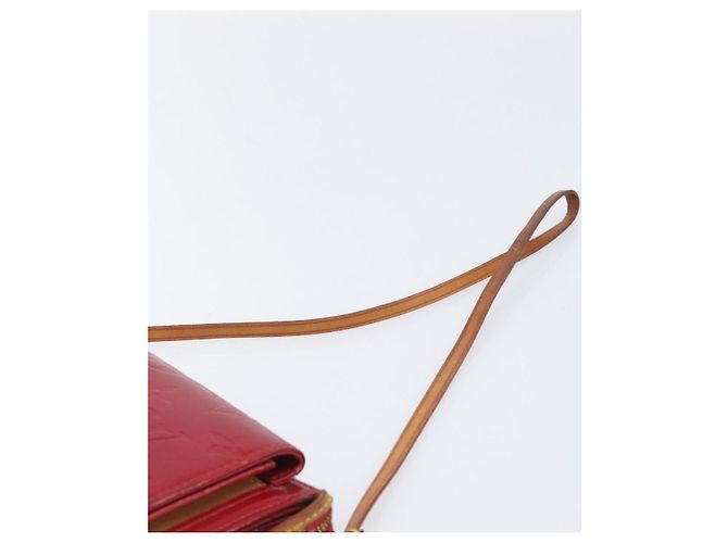 LOUIS VUITTON Monogram Vernis Motto Accessory Pouch Red M91137 LV Auth bs37359 Rosso - vista 15