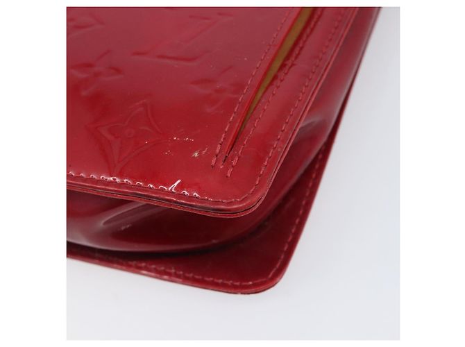 LOUIS VUITTON Monogram Vernis Motto Accessory Pouch Red M91137 LV Auth bs37359 Rosso - vista 17
