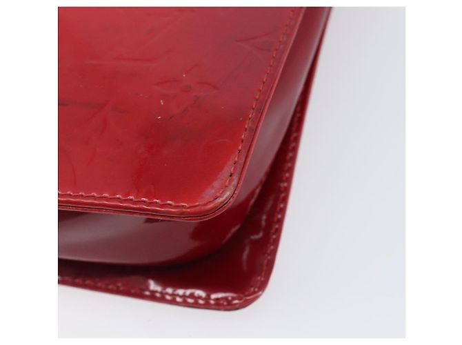 LOUIS VUITTON Monogram Vernis Motto Accessory Pouch Red M91137 LV Auth bs37359 Rosso - vista 19