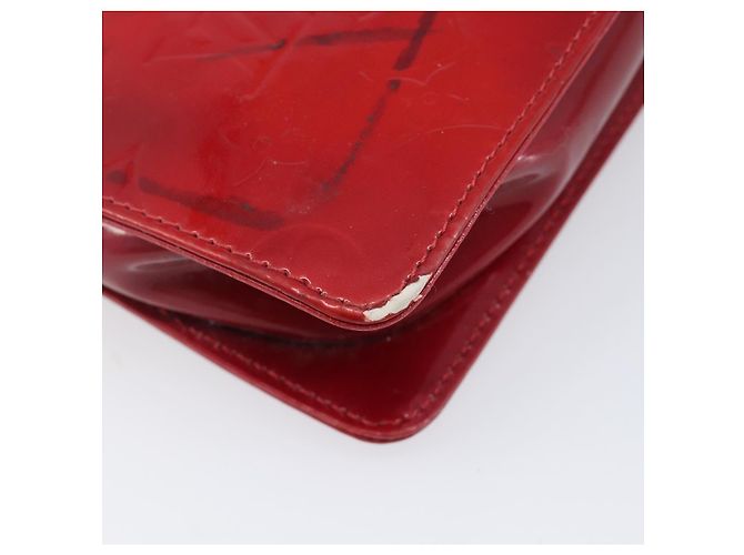 LOUIS VUITTON Monogram Vernis Motto Accessory Pouch Red M91137 LV Auth bs37359 Rosso - vista 20