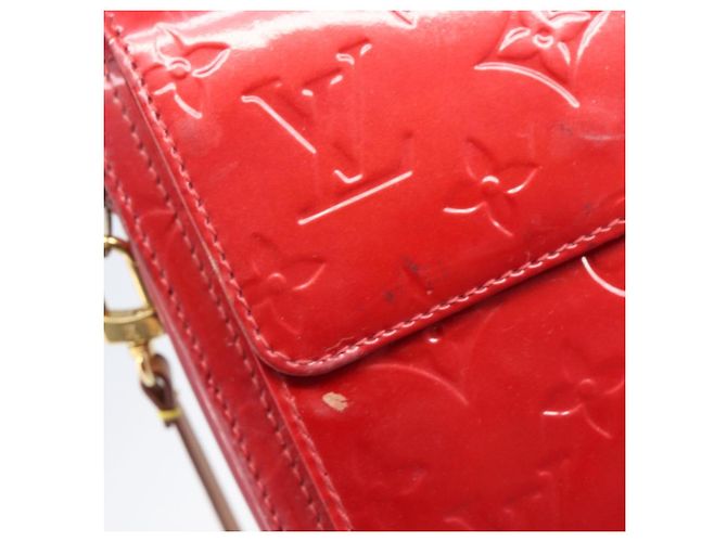 LOUIS VUITTON Monogram Vernis Motto Accessory Pouch Red M91137 LV Auth bs37359 Rosso - vista 21