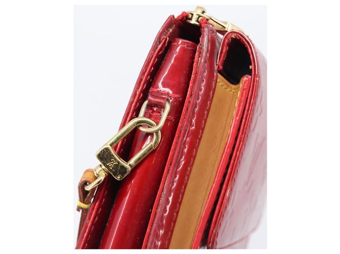LOUIS VUITTON Monogram Vernis Motto Accessory Pouch Red M91137 LV Auth bs37359 Rosso - vista 24