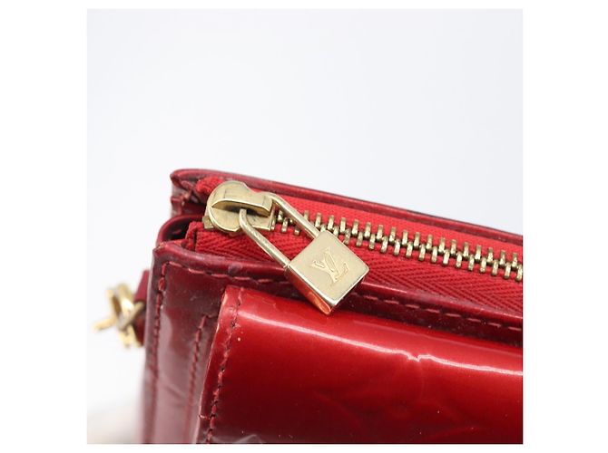 LOUIS VUITTON Monogram Vernis Motto Accessory Pouch Red M91137 LV Auth bs37359 Rosso - vista 25