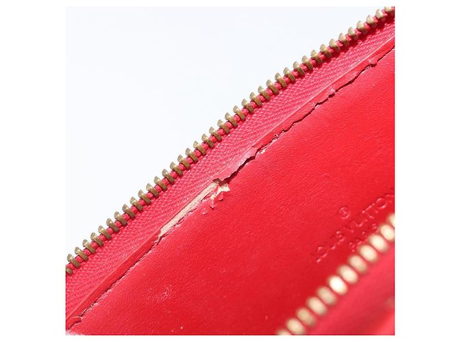 LOUIS VUITTON Monogram Vernis Motto Accessory Pouch Red M91137 LV Auth bs37359 Rosso - vista 26