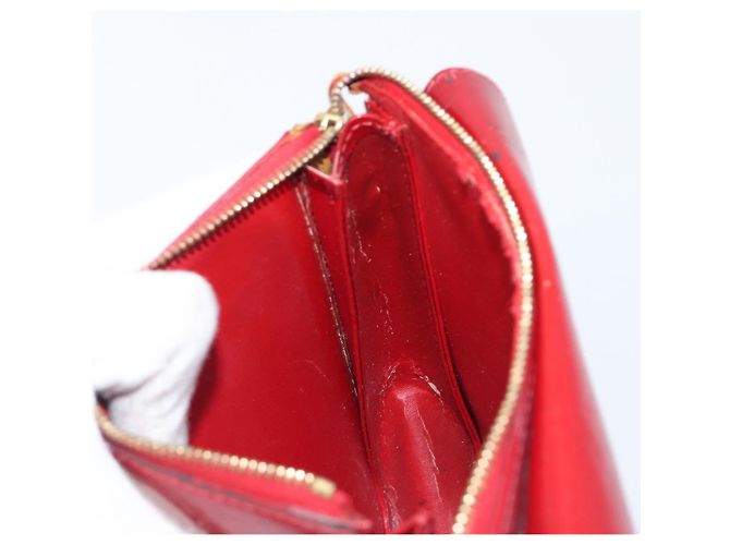 LOUIS VUITTON Monogram Vernis Motto Accessory Pouch Red M91137 LV Auth bs37359 Rosso - vista 28