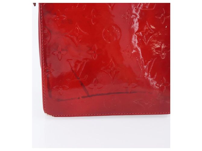 LOUIS VUITTON Monogram Vernis Motto Accessory Pouch Red M91137 LV Auth bs37359 Rosso - vista 3