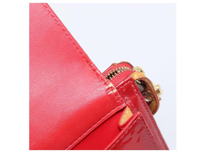 LOUIS VUITTON Monogram Vernis Motto Accessory Pouch Red M91137 LV Auth bs37359 Rosso - vista 30