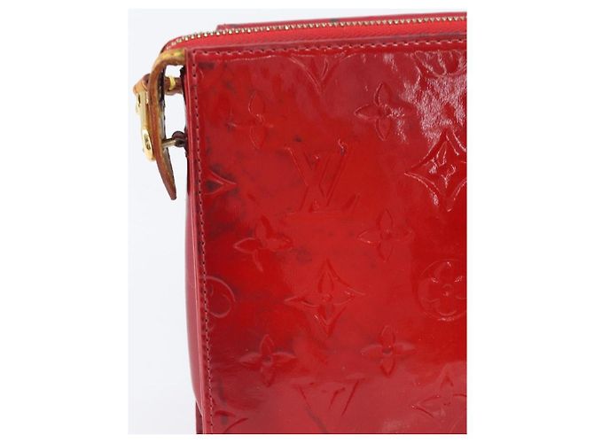 LOUIS VUITTON Monogram Vernis Motto Accessory Pouch Red M91137 LV Auth bs37359 Rosso - vista 4