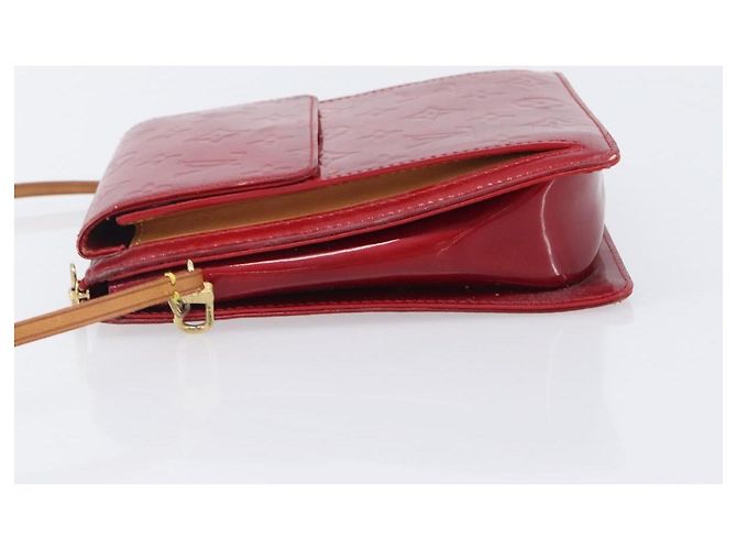 LOUIS VUITTON Monogram Vernis Motto Accessory Pouch Red M91137 LV Auth bs37359 Rosso - vista 6