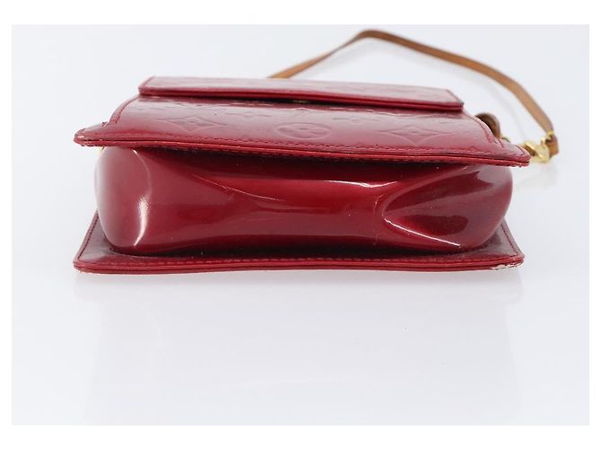 LOUIS VUITTON Monogram Vernis Motto Accessory Pouch Red M91137 LV Auth bs37359 Rosso - vista 7