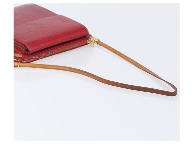 LOUIS VUITTON Monogram Vernis Motto Accessory Pouch Red M91137 LV Auth bs37359 Rosso - vista 8
