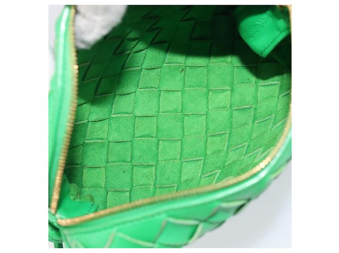 BOTTEGA VENETA INTRECCIATO Mini Barakito Shoulder Bag Leather Green Auth mr3028V Verde - vista 10