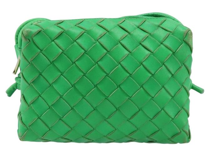 BOTTEGA VENETA INTRECCIATO Mini Barakito Shoulder Bag Leather Green Auth mr3028V Verde - vista 13