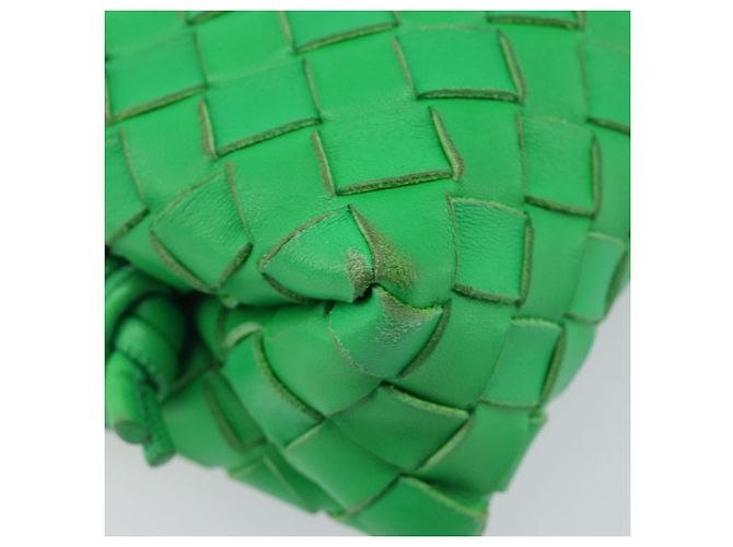 BOTTEGA VENETA INTRECCIATO Mini Barakito Shoulder Bag Leather Green Auth mr3028V Verde - vista 16