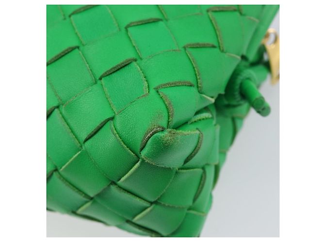 BOTTEGA VENETA INTRECCIATO Mini Barakito Shoulder Bag Leather Green Auth mr3028V Verde - vista 17