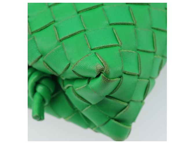 BOTTEGA VENETA INTRECCIATO Mini Barakito Shoulder Bag Leather Green Auth mr3028V Verde - vista 18