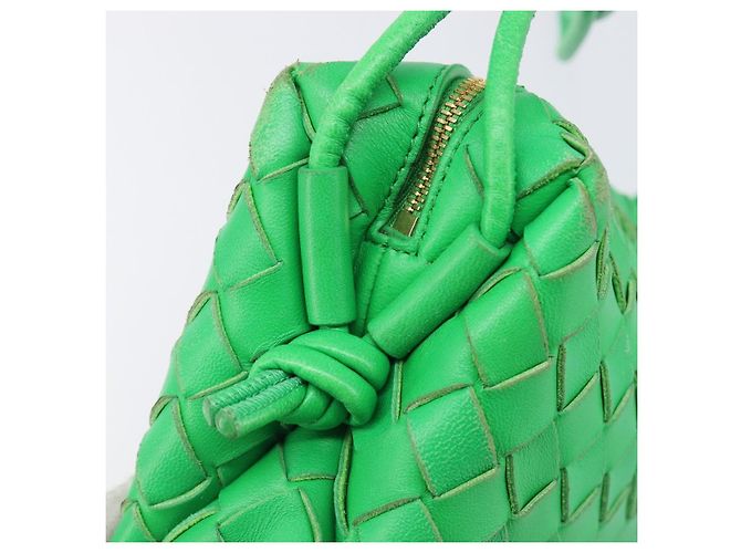 BOTTEGA VENETA INTRECCIATO Mini Barakito Shoulder Bag Leather Green Auth mr3028V Verde - vista 19