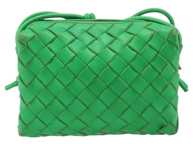 BOTTEGA VENETA INTRECCIATO Mini Barakito Shoulder Bag Leather Green Auth mr3028V Verde - vista 2