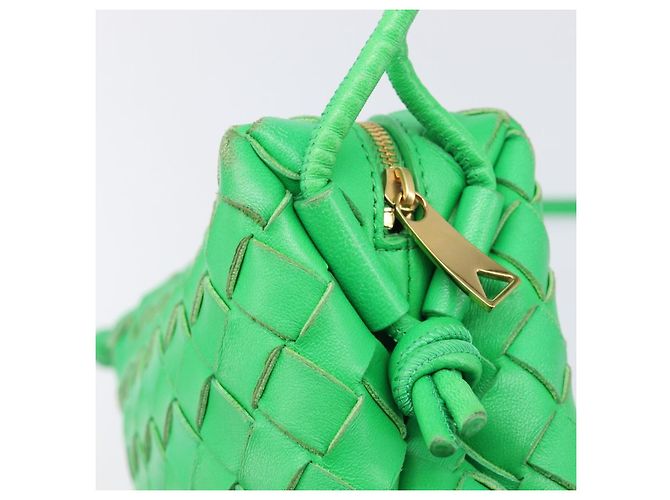 BOTTEGA VENETA INTRECCIATO Mini Barakito Shoulder Bag Leather Green Auth mr3028V Verde - vista 20