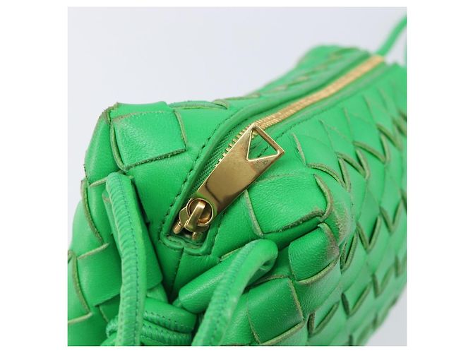 BOTTEGA VENETA INTRECCIATO Mini Barakito Shoulder Bag Leather Green Auth mr3028V Verde - vista 21
