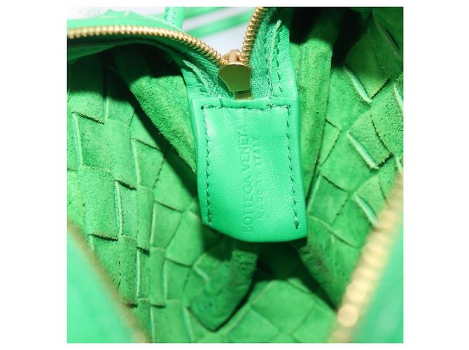 BOTTEGA VENETA INTRECCIATO Mini Barakito Shoulder Bag Leather Green Auth mr3028V Verde - vista 22