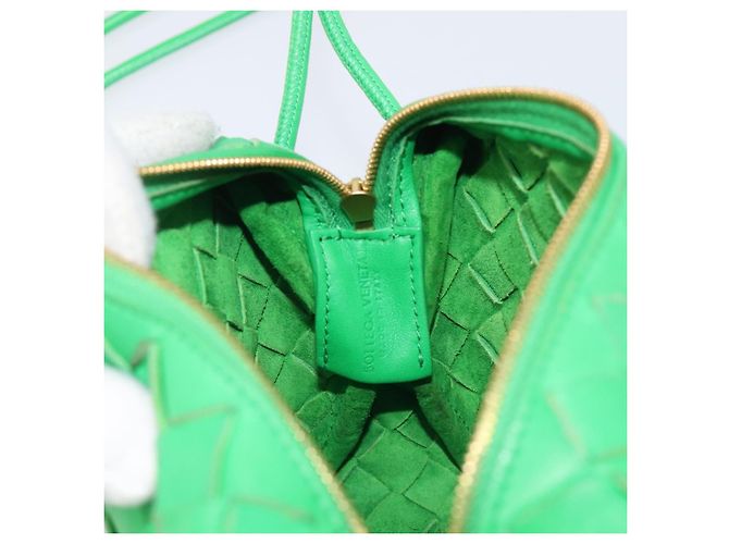 BOTTEGA VENETA INTRECCIATO Mini Barakito Shoulder Bag Leather Green Auth mr3028V Verde - vista 23