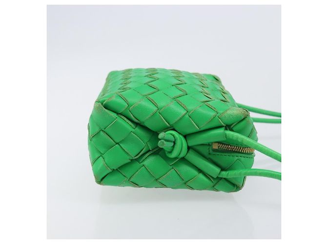 BOTTEGA VENETA INTRECCIATO Mini Barakito Shoulder Bag Leather Green Auth mr3028V Verde - vista 3