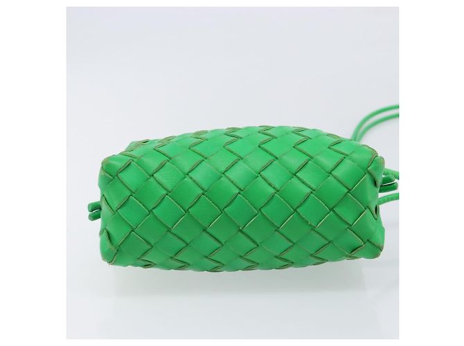 BOTTEGA VENETA INTRECCIATO Mini Barakito Shoulder Bag Leather Green Auth mr3028V Verde - vista 5