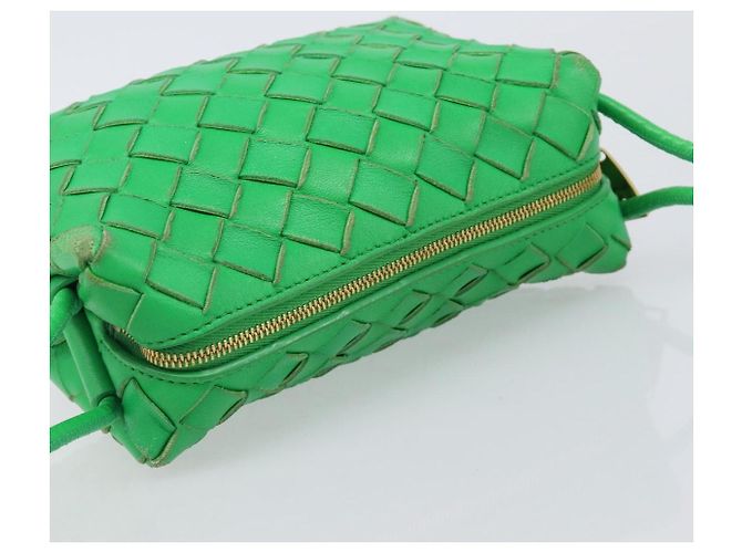 BOTTEGA VENETA INTRECCIATO Mini Barakito Shoulder Bag Leather Green Auth mr3028V Verde - vista 6