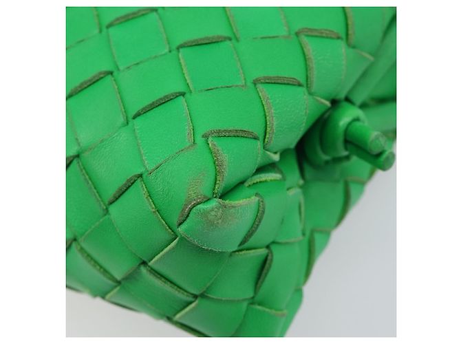 BOTTEGA VENETA INTRECCIATO Mini Barakito Shoulder Bag Leather Green Auth mr3028V Verde - vista 9