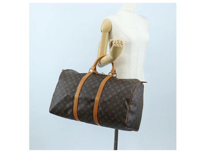 LOUIS VUITTON Monogram Keepall 50 Boston Bag M41426 LV Auth 204399A Monogramme - vue 25
