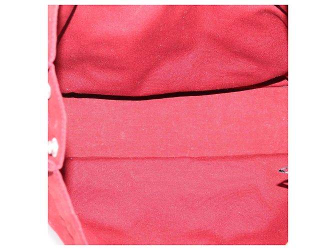 Hermès HERMES Fourre Tout MM Handtasche Canvas Rot Silber Auth gh2382 - Ansicht 10