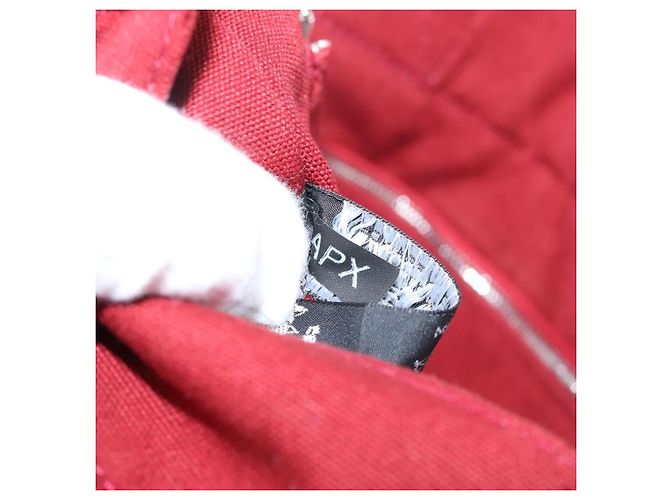 Hermès HERMES Fourre Tout MM Handtasche Canvas Rot Silber Auth gh2382 - Ansicht 12