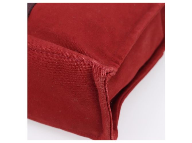 Hermès HERMES Fourre Tout MM Handtasche Canvas Rot Silber Auth gh2382 - Ansicht 15