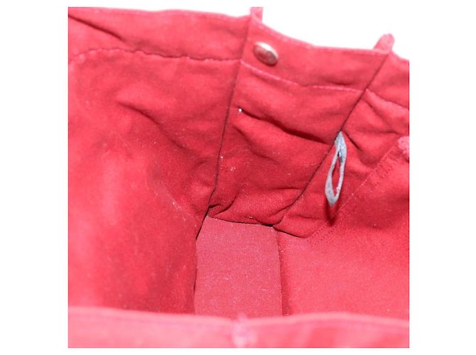 Hermès HERMES Fourre Tout MM Handtasche Canvas Rot Silber Auth gh2382 - Ansicht 17