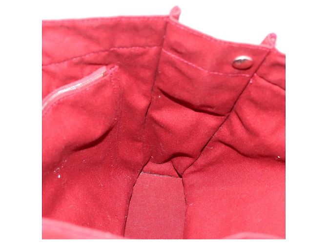 Hermès HERMES Fourre Tout MM Handtasche Canvas Rot Silber Auth gh2382 - Ansicht 18