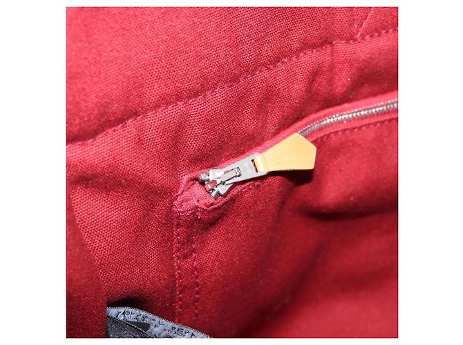 Hermès HERMES Fourre Tout MM Handtasche Canvas Rot Silber Auth gh2382 - Ansicht 19