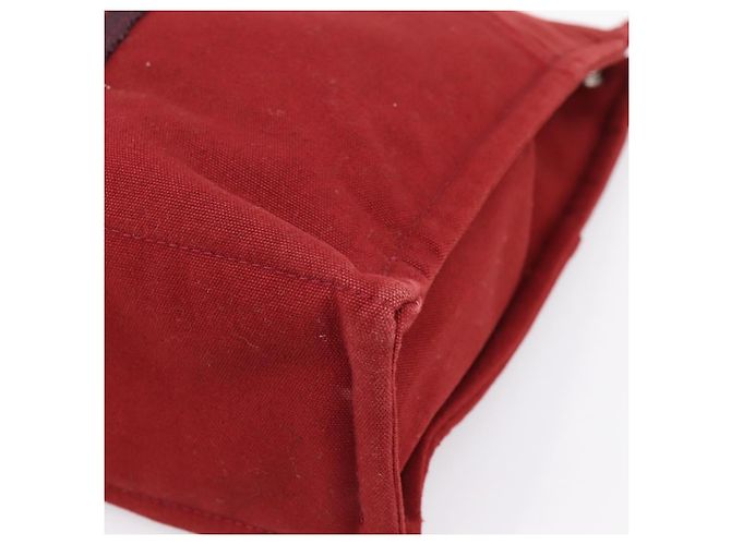 Hermès HERMES Fourre Tout MM Handtasche Canvas Rot Silber Auth gh2382 - Ansicht 9