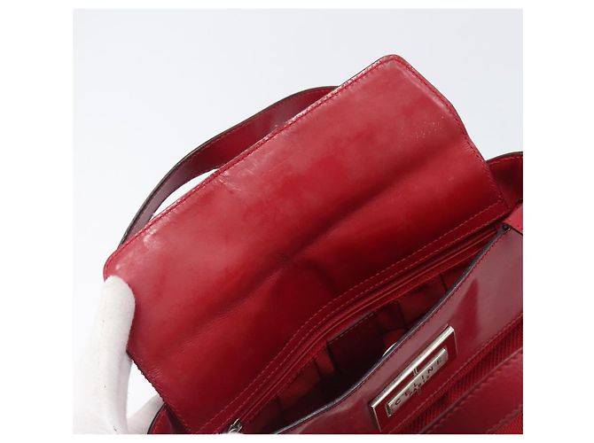 Céline Borsa a mano CELINE Canvas Red Silver Auth bs37258 Argento Rosso - vista 10